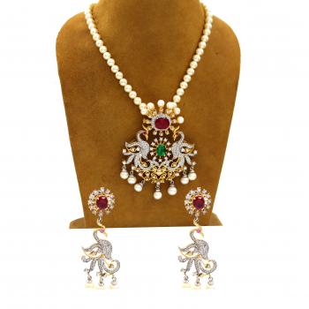  Beautiful Sterling Silver  Necklace Pendant Set 